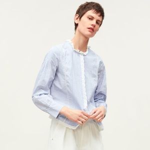 Zara blouse eyelet trim